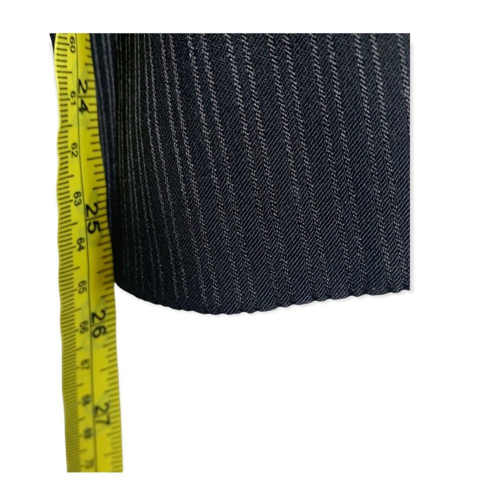 Vintage 90s Bebe Black Double Pin Stripe Longline Blazer Medium - Picture 9 of 11